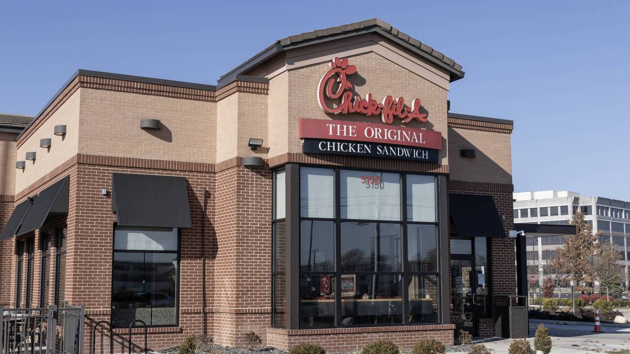 Chick-fil-A chicken restaurant. With its chicken meals and waffle potato fries, Chick-fil-A is wildly popular.