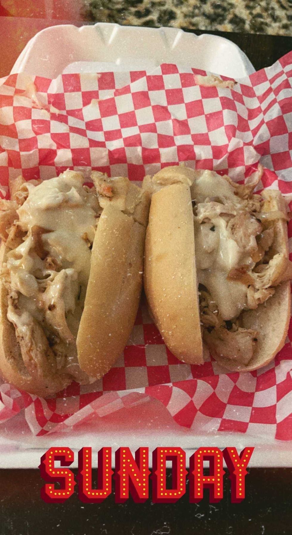 Chicken Philly sandwich