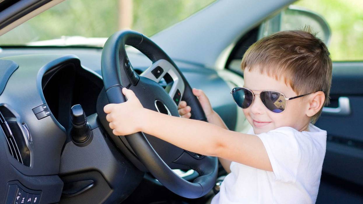 Child behind the wheel