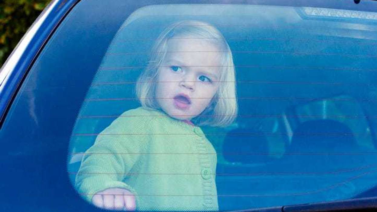 child in car