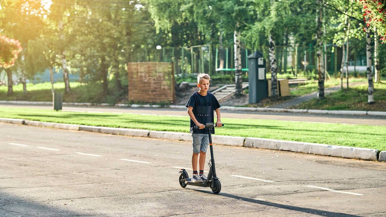 Child on e-scooter