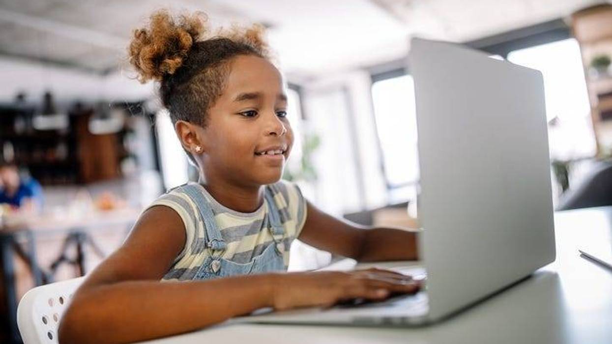 Child using internet