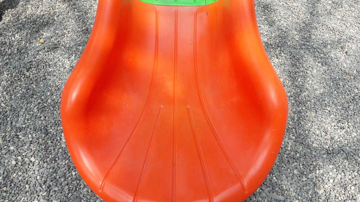 Children's playground slide closeup.
