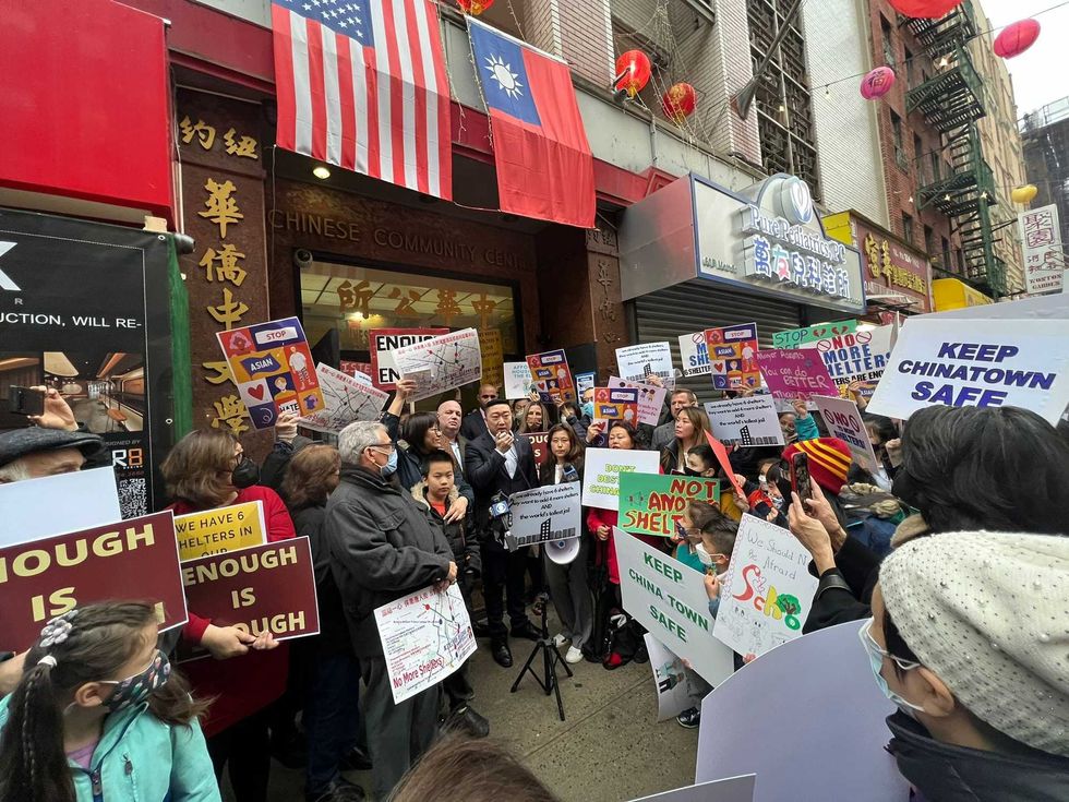 Chinatown residents protested plans for a seventh homeless shelter in the neighborhood