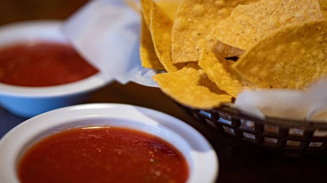 Chips and salsa served at a restaurant