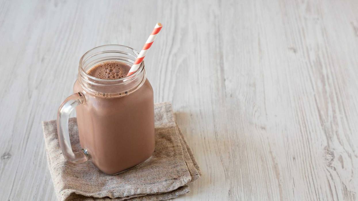 Chocolate milk stock photo.