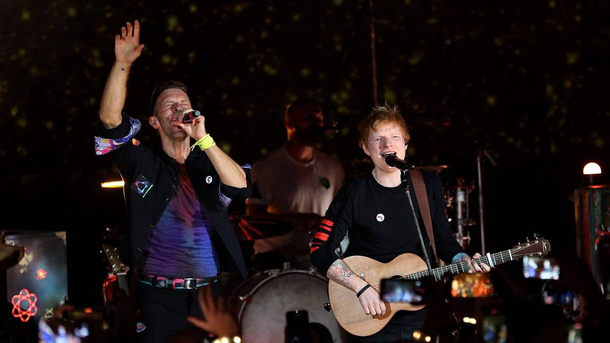 Chris Martin and Ed Sheeran