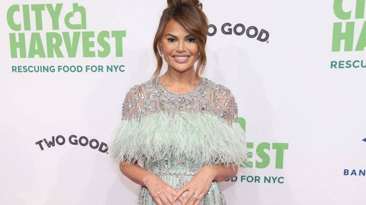Chrissy Teigen attends the City Harvest Presents The 2022 Gala: Red Supper Club at Cipriani 42nd Street on April 26, 2022 in New York City