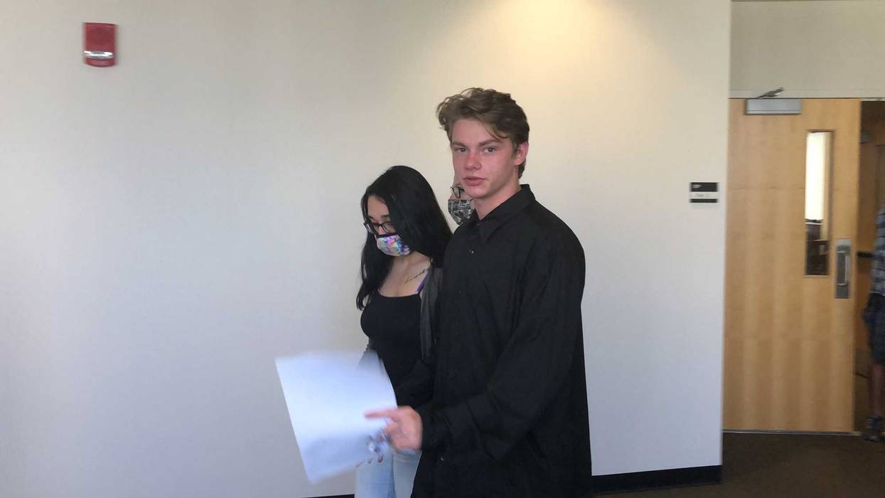 Christian McCaffrey leaves Erie County court after his harassment charge against the Myers family. July 20, 2020 (WBEN Photo/Mike Baggerman)