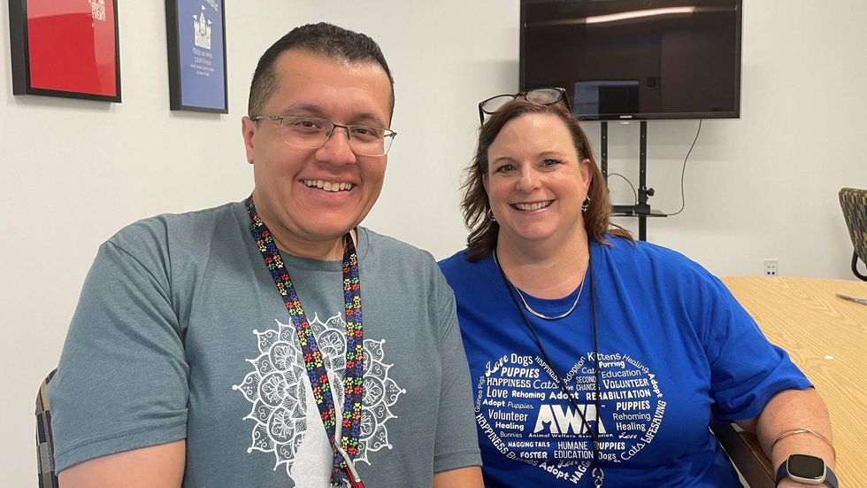 Christian Snyder, Laura Houston of the Animal Welfare Association of New Jersey.