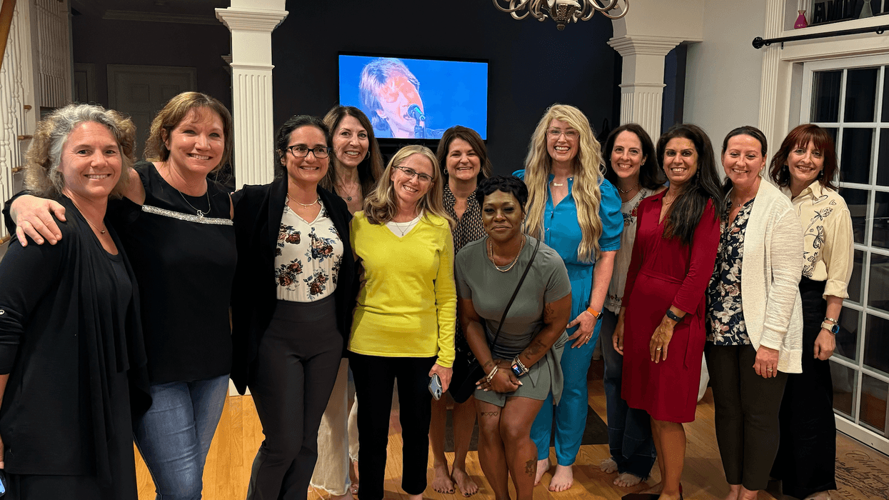 Christine Lee (in blue jumpsuit) and Lisa Salhany (to the left of Christine) with the Badass Women in Medicine