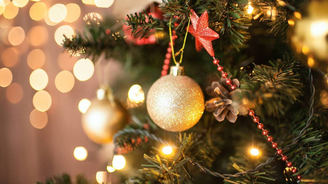 Christmas decorations on tree