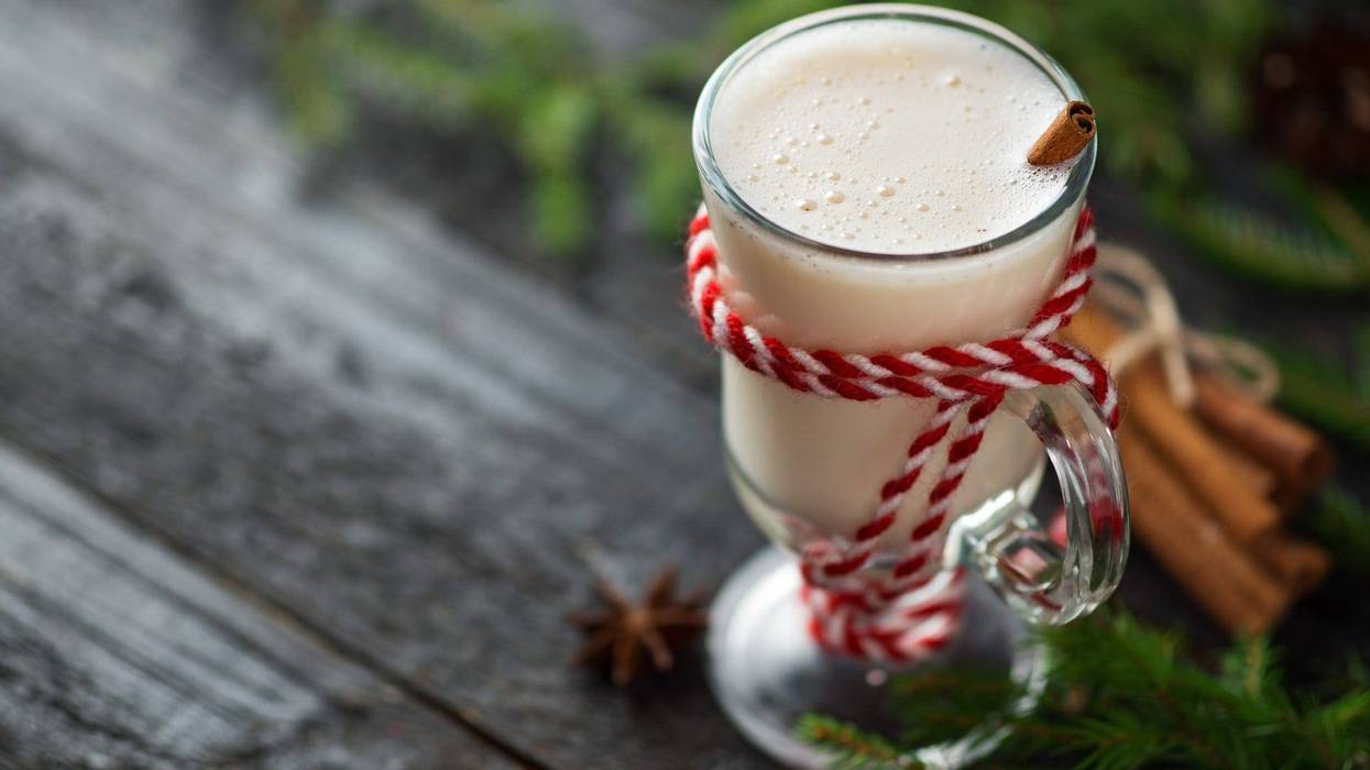 Christmas drink eggnog on the table