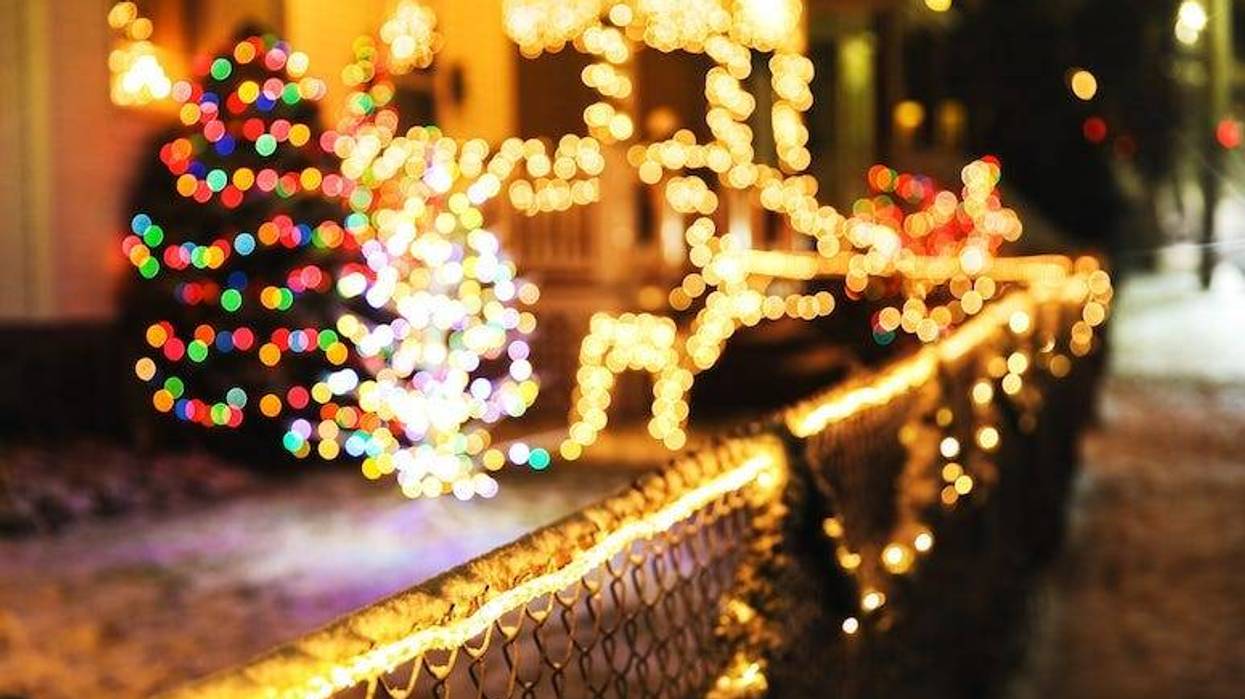 Christmas, Lights, House, Street