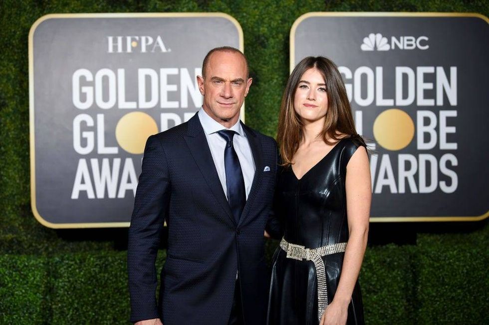 Christopher Meloni and daughter Sophia Meloni at the 2021 Golden Globes
