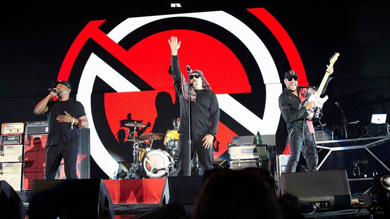 Chuck D, B-Real, and Tom Morello of Prophets of Rage perform onstage during KROQ Almost Acoustic Christmas 2017