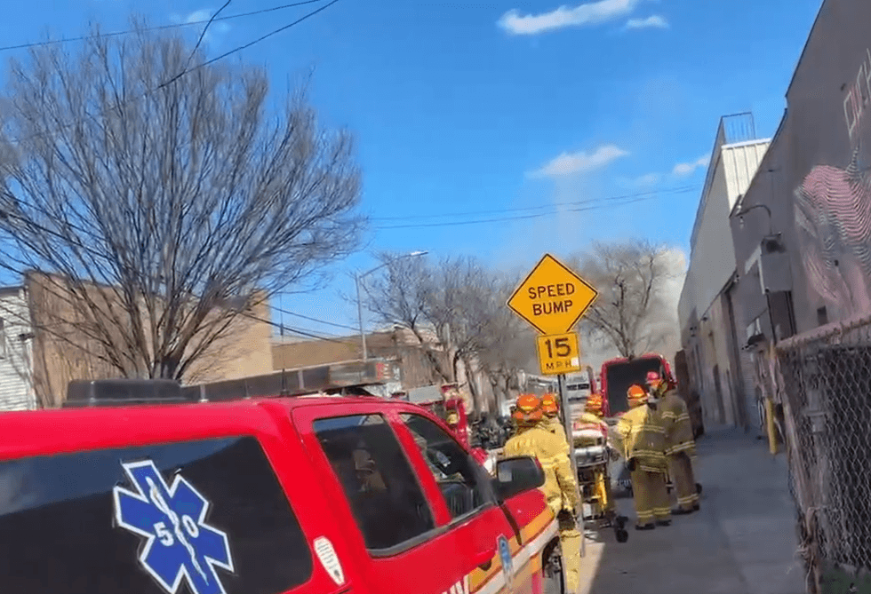 Citizen App video showing the scene of a fire that broke out at a Catholic church in Brooklyn on the afternoon of Easter Sunday.