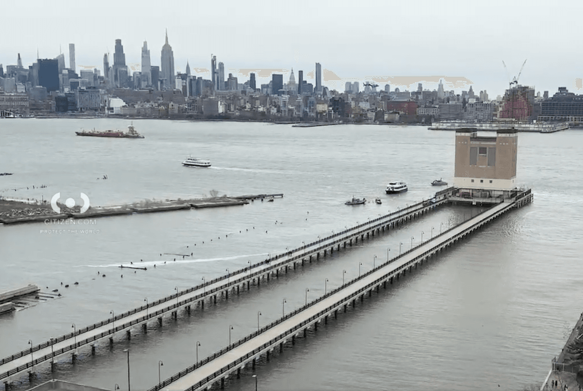 Citizen App video shows emergency vessels in the water off Jersey City