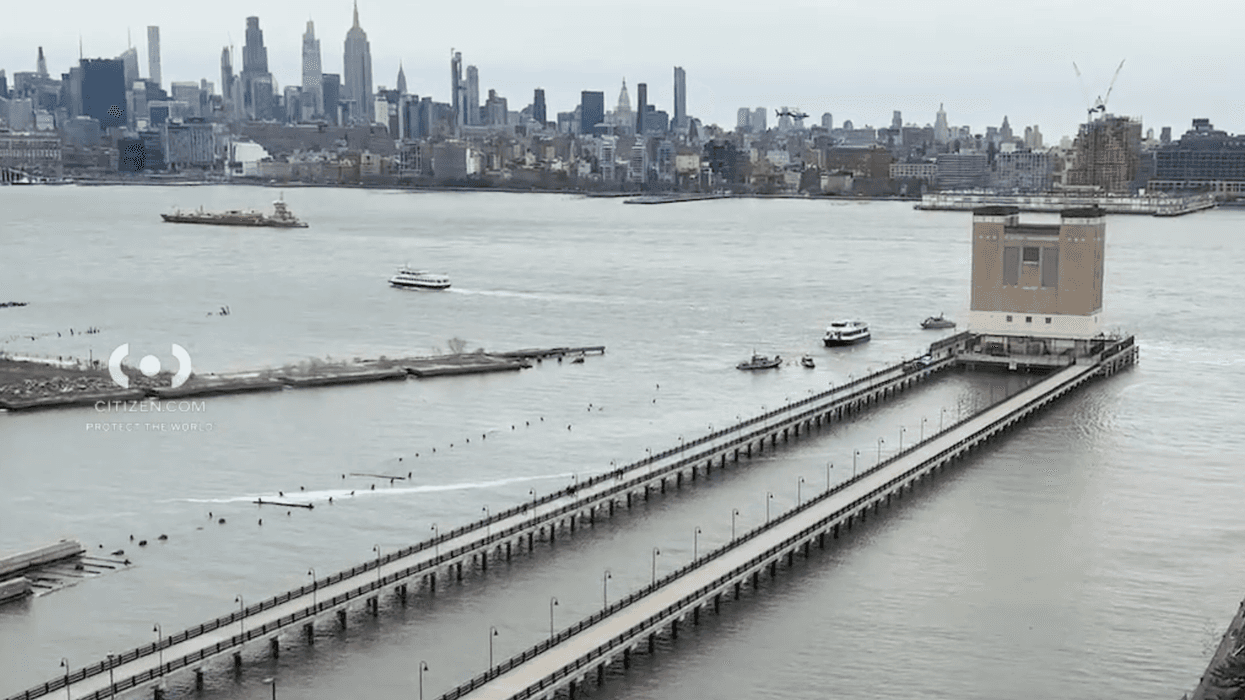 Citizen App video shows emergency vessels in the water off Jersey City