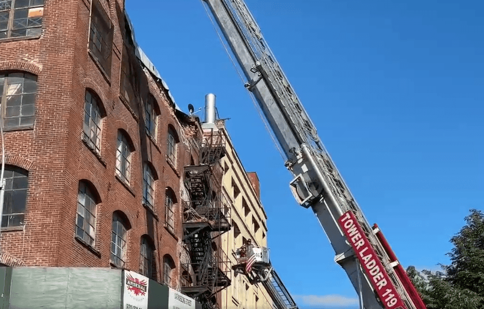 Citizen footage from the scene in Williamsburg where a five-story building