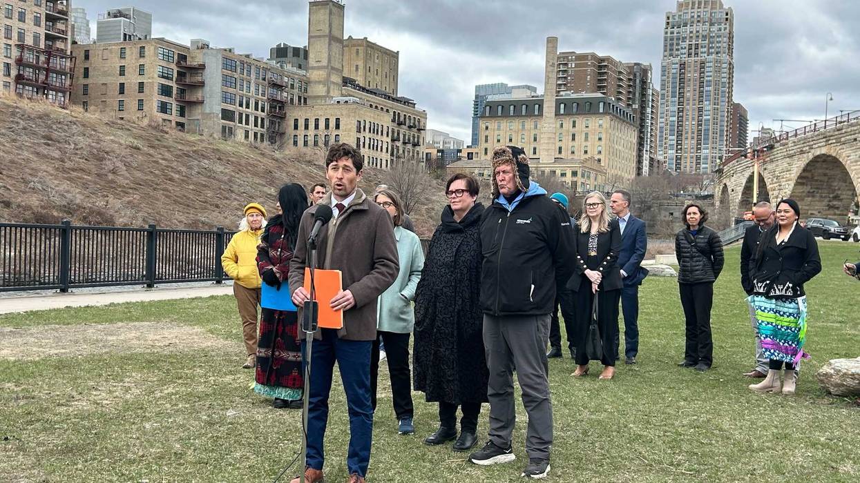City and community leaders including Minneapolis Mayor Jacob Frey are celebrating a transfer of land in downtown Minneapolis to Native Dakota leaders.