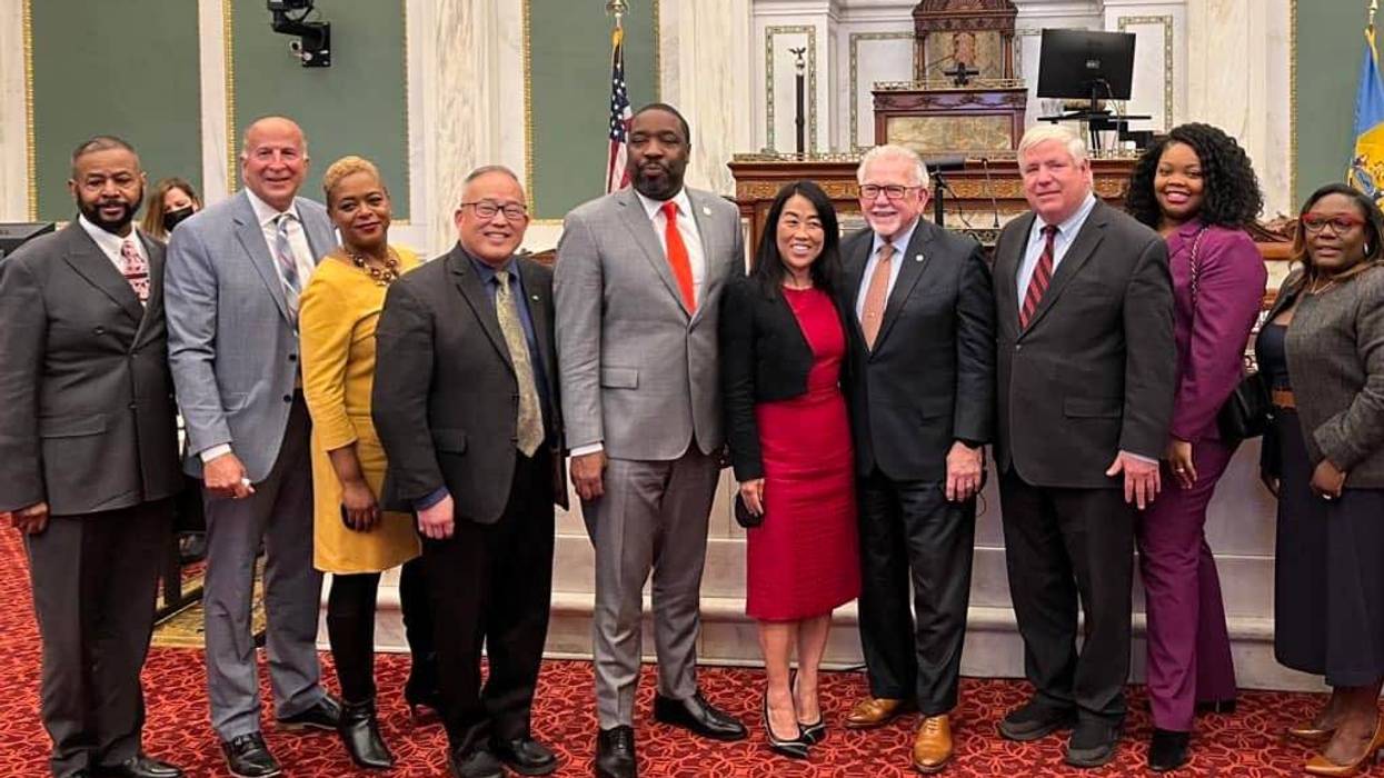 City Council members honor Pat Eiding, the longtime president of the Philadelphia AFL-CIO Council, ahead of his retirement, Nov. 17, 2022.