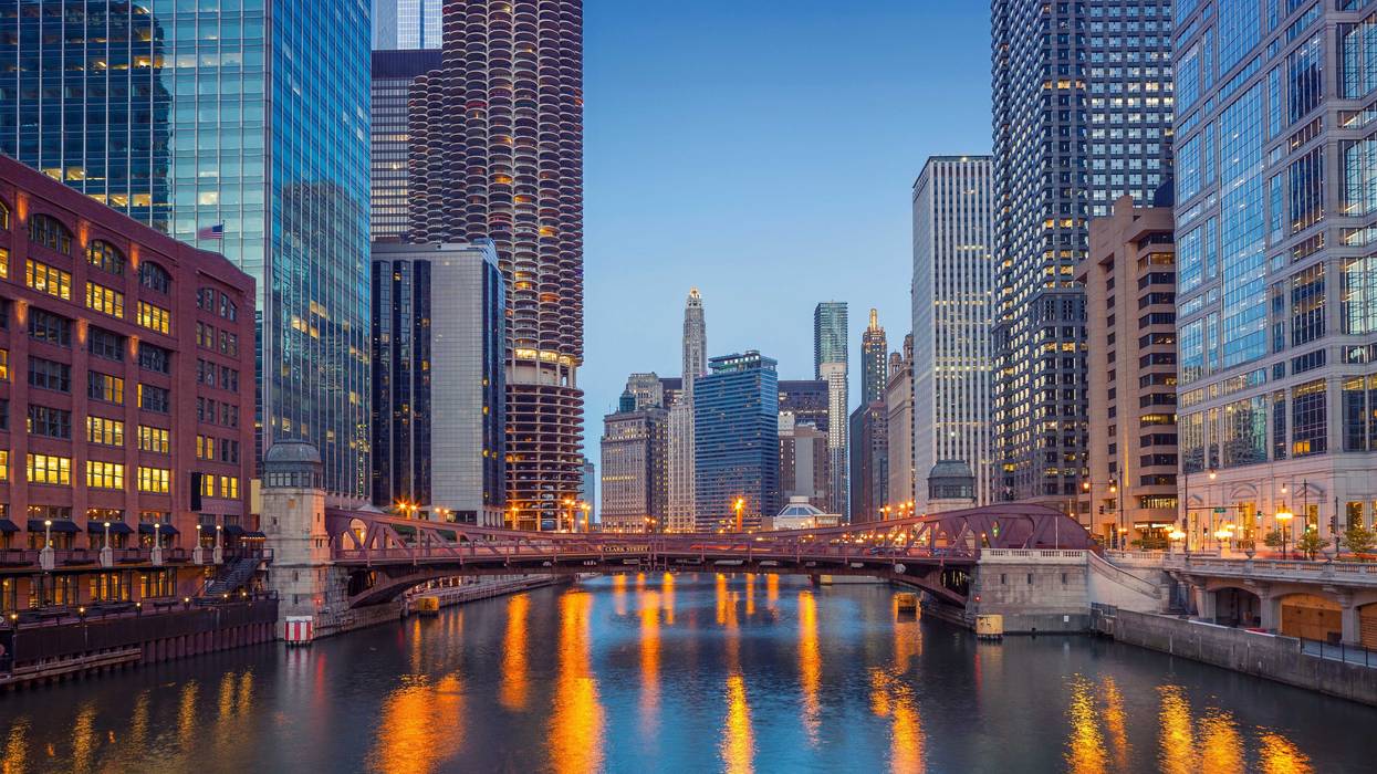 cityscape along Chicago River