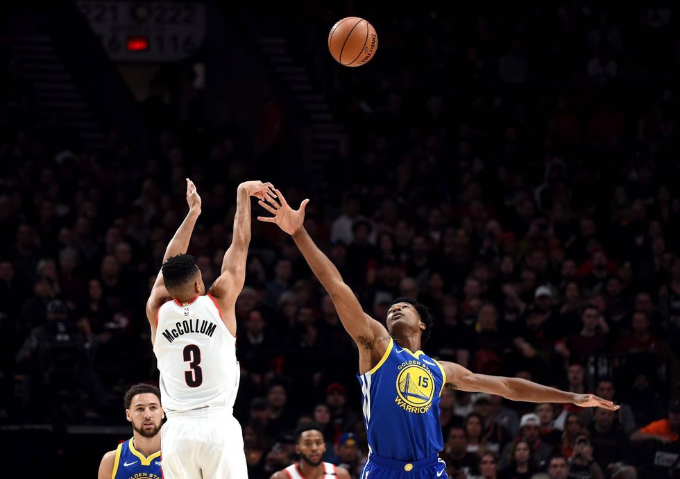 CJ McCollum launches it from deep