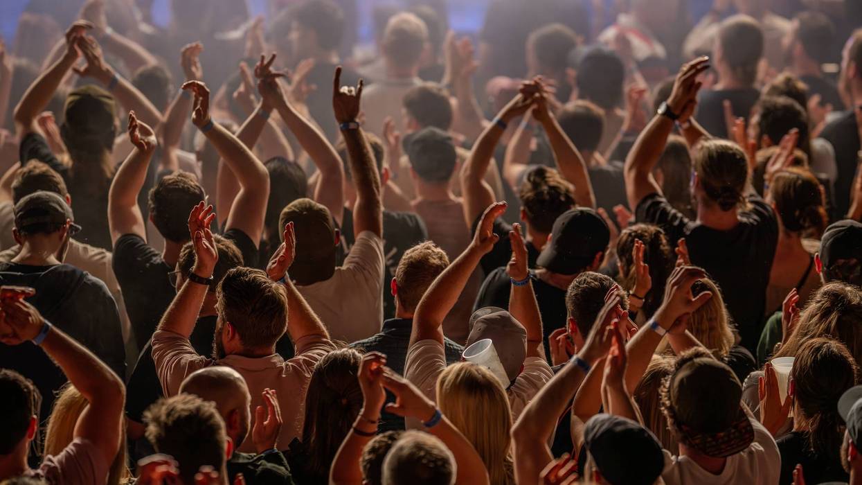 Clapping audience at a live concert