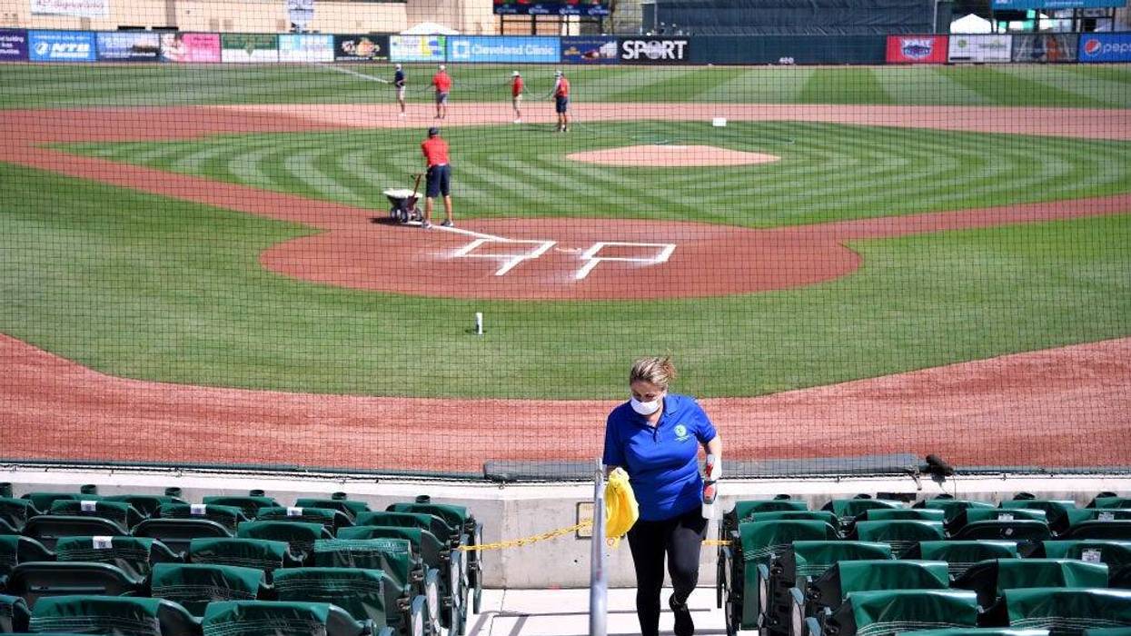 Cleaning Roger Dean Chevrolet Baseball Stadium