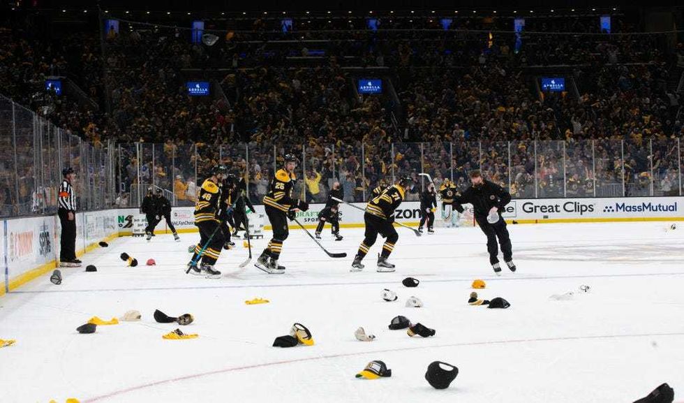 Cleanup begins after David Pastrnak
