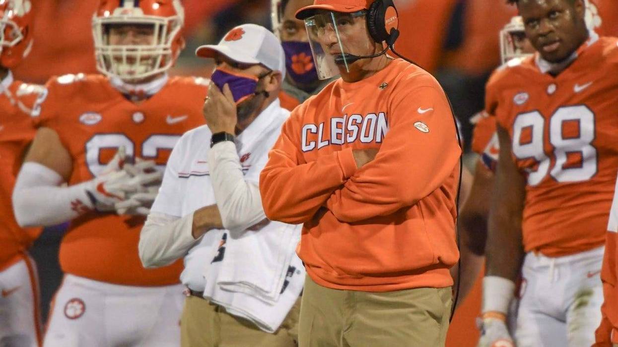 Clemson head coach Dabo Swinney looks on during the fourth quarter of the game with Virginia Saturday, October 3, 2020 at Memorial Stadium in Clemson, S.C.