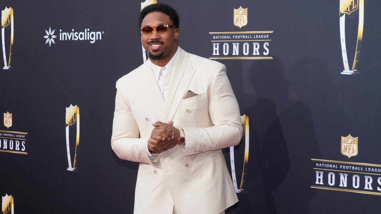 Cleveland Browns defensive end Myles Garrett on the red carpet before the NFL Honors show at Resorts World Theatre.