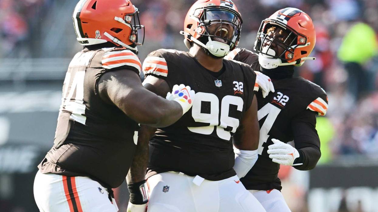 Cleveland Browns Defensive Players Jordan Elliot, Dalvin Tomlinson, and Ogbo Okoronkwo