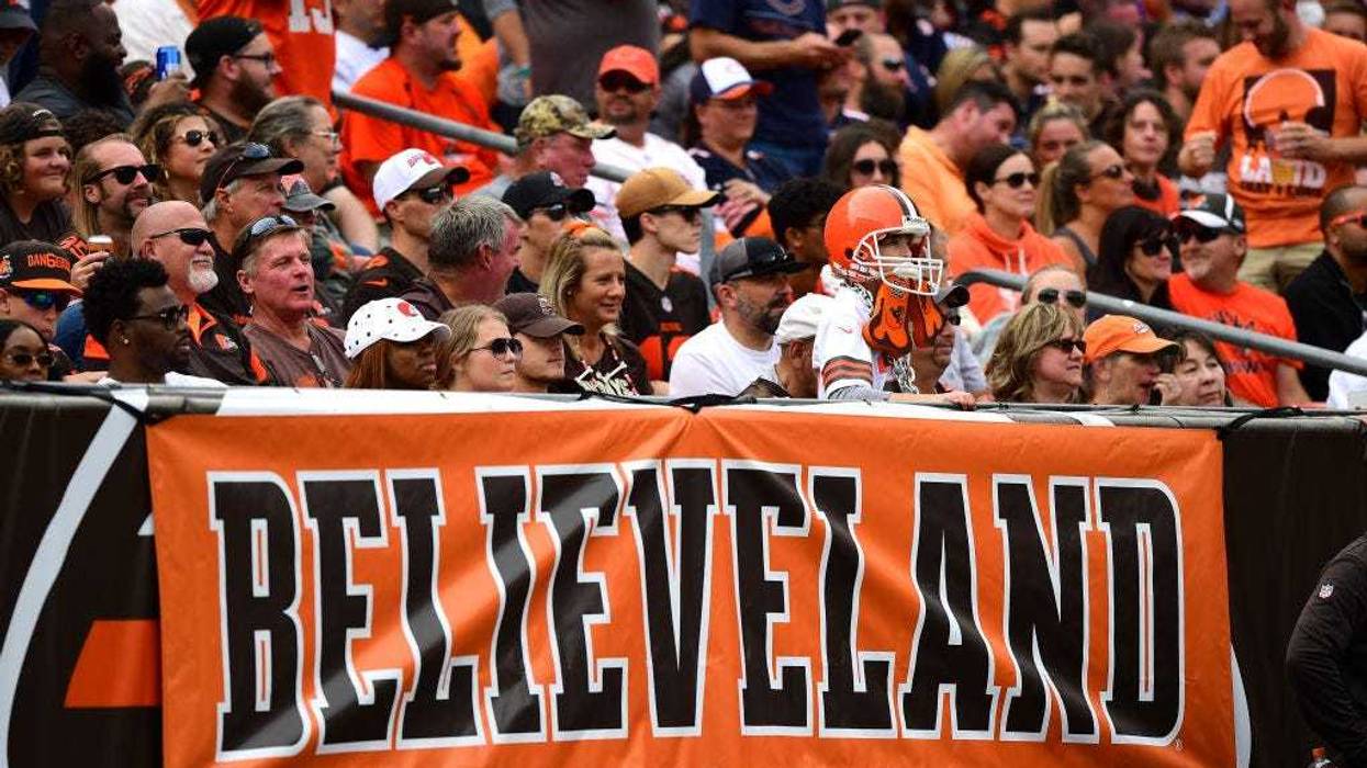 Cleveland Browns fans in the stands during the game against the Chicago Bears