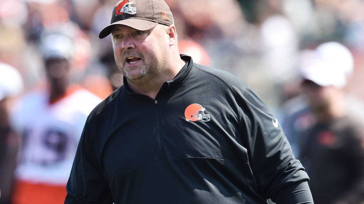Cleveland Browns head coach Freddie Kitchens during training camp at the Cleveland Browns Training Complex.