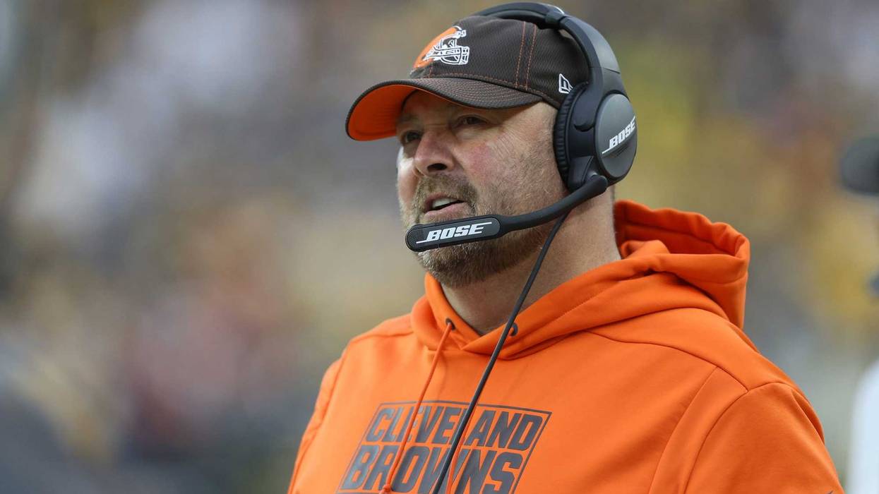 Cleveland Browns head coach Freddie Kitchens looks on from the sidelines against the Pittsburgh Steelers during the second quarter at Heinz Field. The Steelers won 20-13.