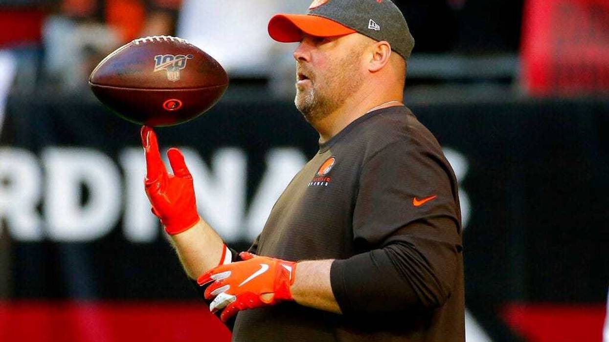 Cleveland Browns head coach Freddie Kitchens watches his team prior to an NFL football game against the Arizona Cardinals, Sunday, Dec. 15, 2019, in Glendale, Ariz.