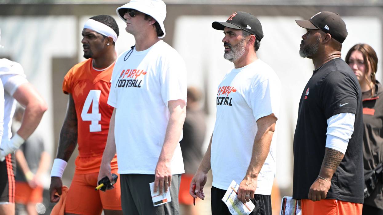 Cleveland Browns Kevin Stefanski, Ken Dorsey, and Deshaun Watson