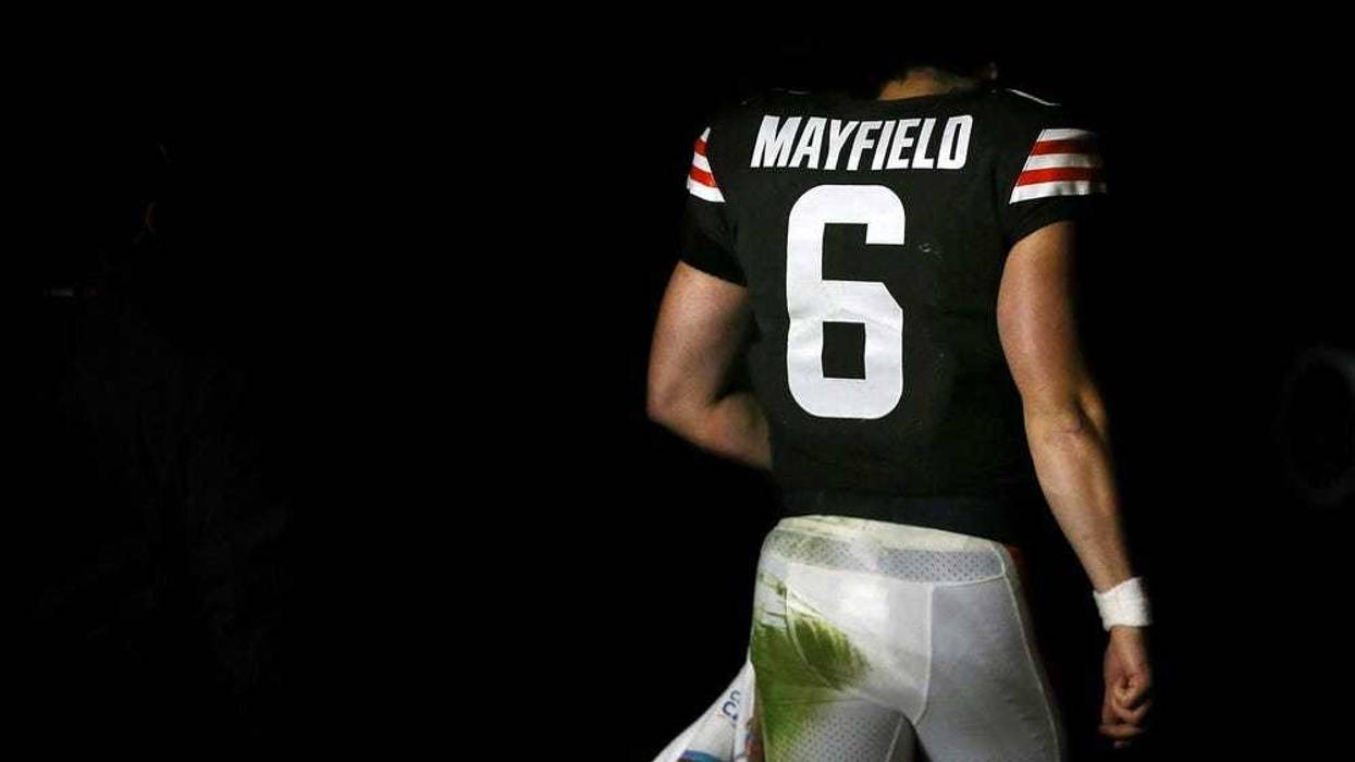 Cleveland Browns quarterback Baker Mayfield heads to the locker room following a 37-14 loss against the Arizona Cardinals at FirstEnergy Stadium