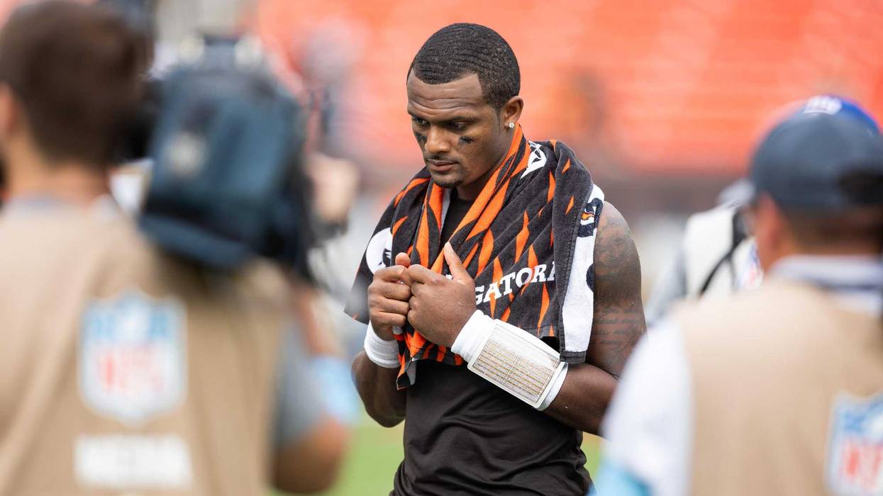 ; Cleveland Browns quarterback Deshaun Watson (4) after the game against the New York Giants at Huntington Bank Field.