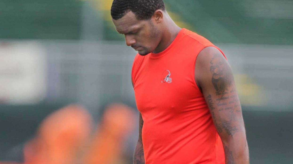 Cleveland Browns quarterback Deshaun Watson heads for the locker room after working out during training camp on Friday, July 29, 2022 in Berea