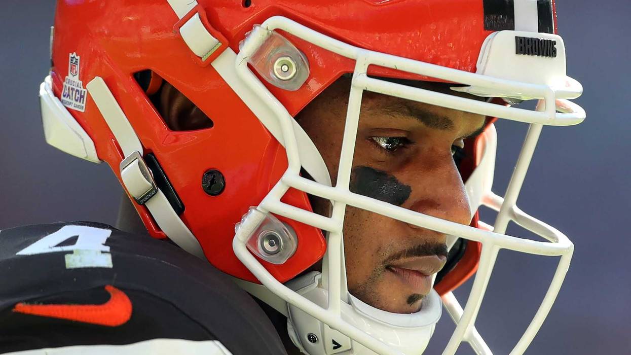 Cleveland Browns quarterback Deshaun Watson heads to the sideline during the first half against the Cincinnati Bengals on Sunday, Oct. 20, 2024, in Cleveland, Ohio.
