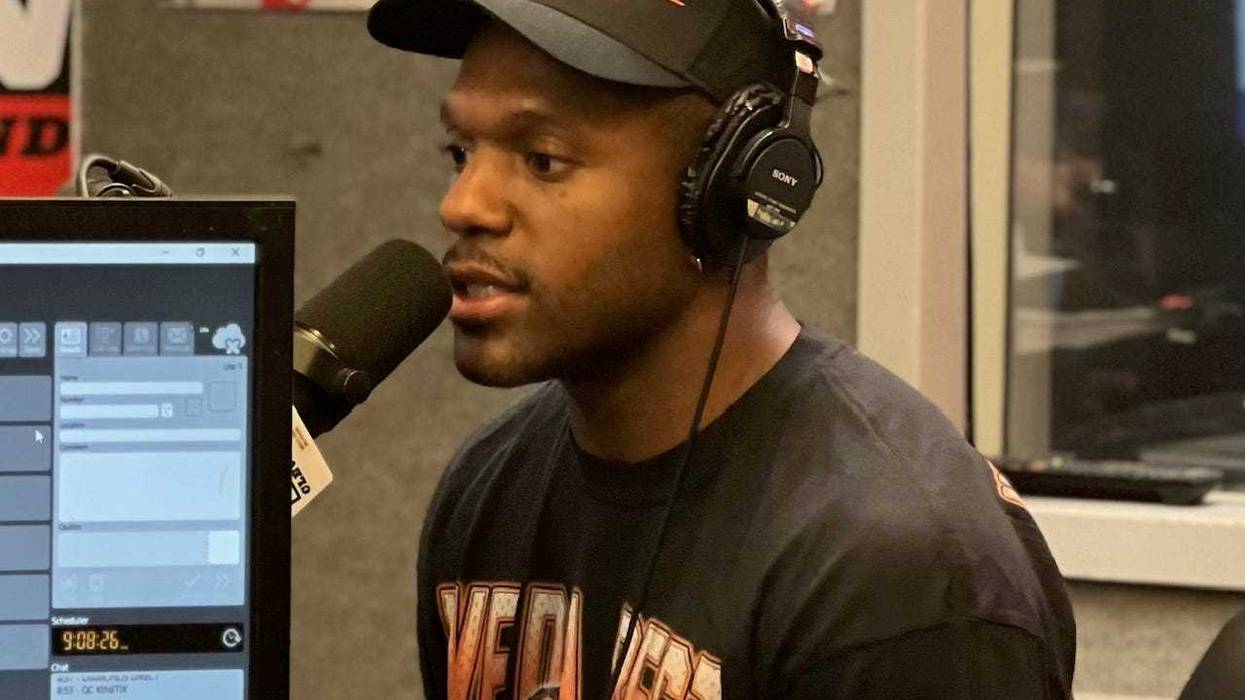 Cleveland Browns safety Rodney McLeod sits during 92.3 The Fan's "The Ken Carman Show with Anthony Lima" on Tuesday, September 3, 2024.