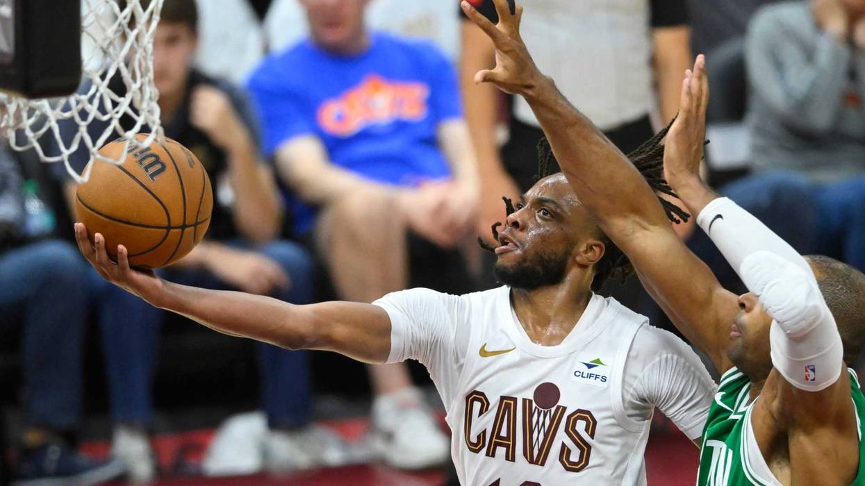 Cleveland Cavaliers guard Darius Garland (10) drives against Boston Celtics center Al Horford (42) in the fourth quarter of game four of the second round for the 2024 NBA playoffs at Rocket Mortgage FieldHouse.