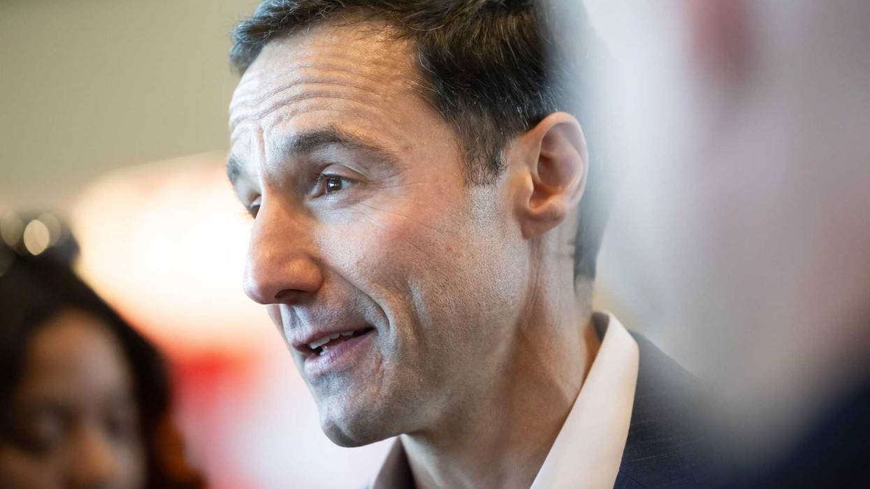 Cleveland Guardians president of baseball operations Chris Antonetti talks to the media during an introductory press conference for new manager Stephen Vogt at Progressive Field.