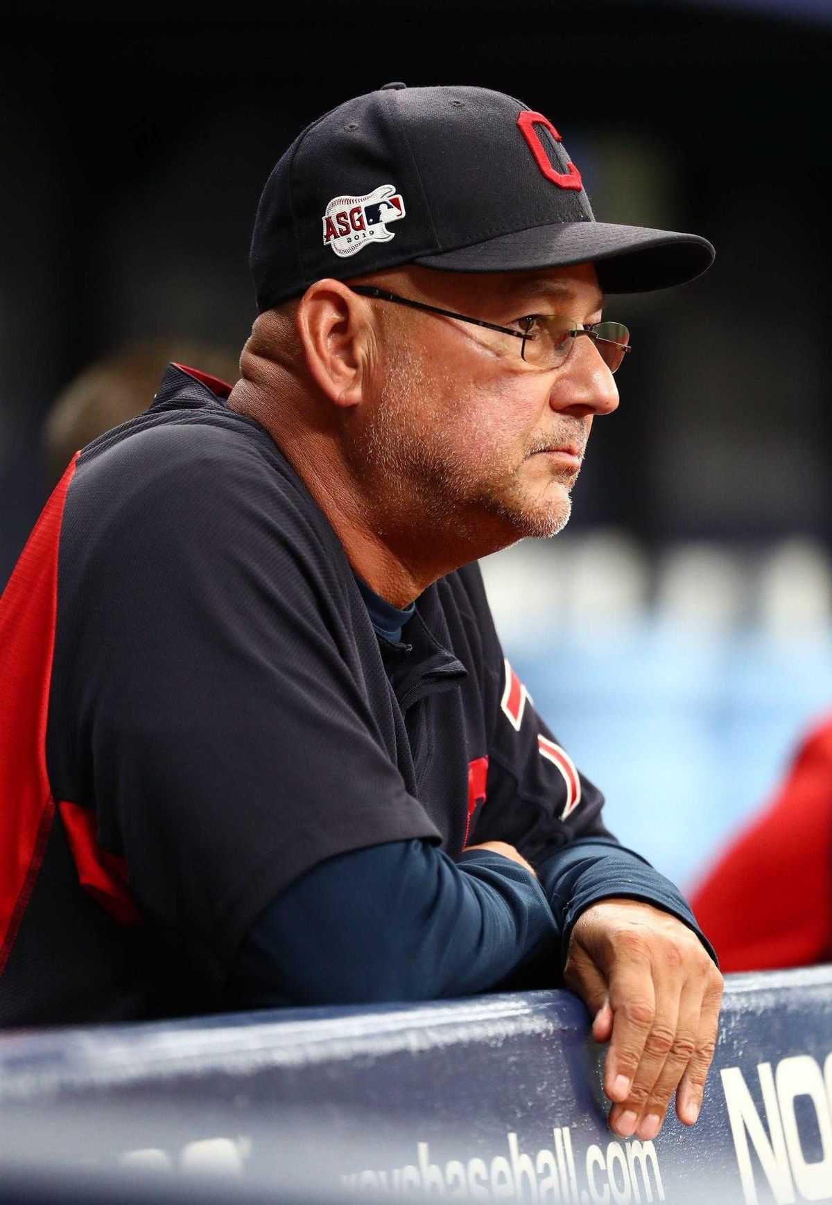 Cleveland Indians manager Terry Francona (77) at Tropicana Field.