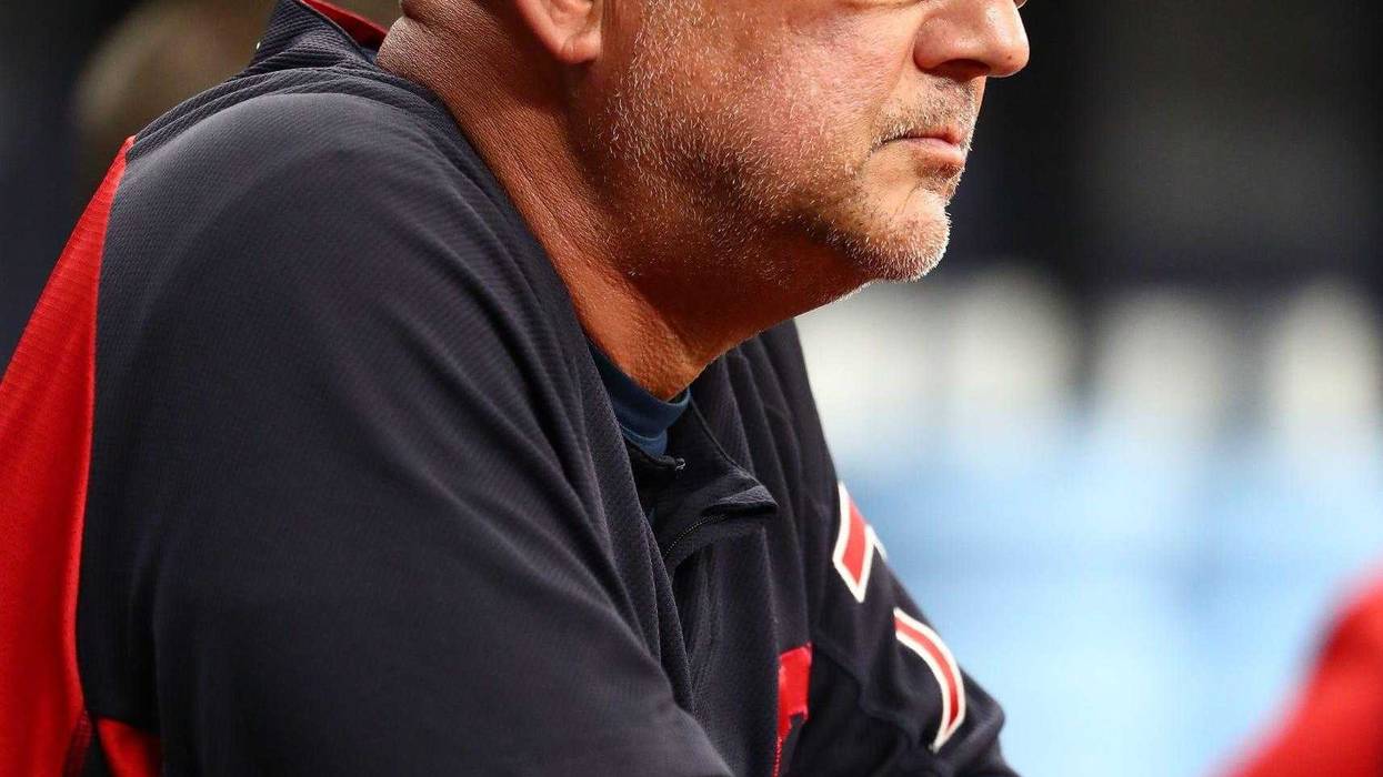 Cleveland Indians manager Terry Francona (77) at Tropicana Field.