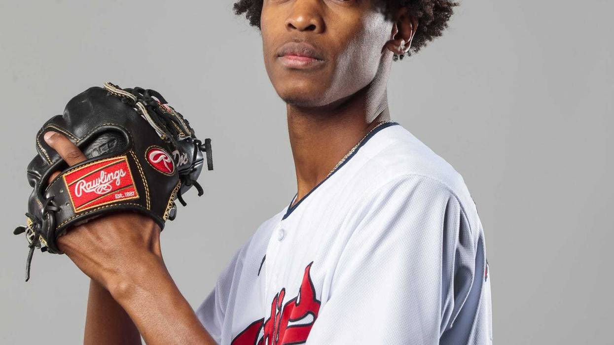 Cleveland Indians pitcher Triston McKenzie poses for a portrait during media day at the Indians training facility.