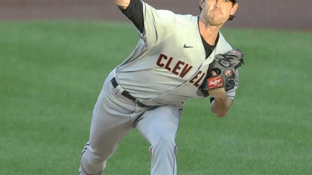 Cleveland Indians starting pitcher Shane Bieber (57) delivers a pitch against the Pittsburgh Pirates during the first inning at PNC Park.